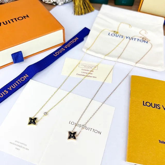 Louis Vuitton Color Blossom BB 18K Gold Black Enamel Necklace 8