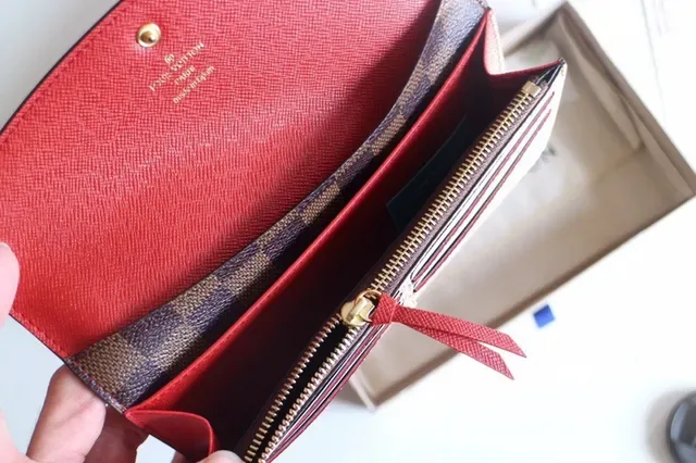 Louis Vuitton Damier Azur bege cinza xadrez tela rosa botão de pressão longo carteira 3