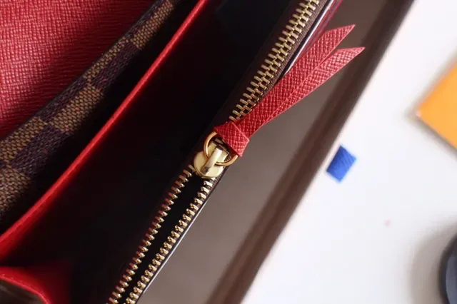 Louis Vuitton Damier Azur bege cinza xadrez tela rosa botão de pressão longo carteira 4