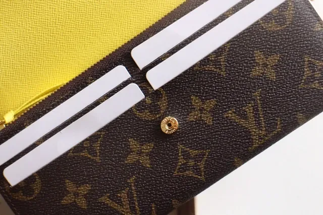 Louis Vuitton Damier Azur bege cinza xadrez tela rosa botão de pressão longo carteira 14