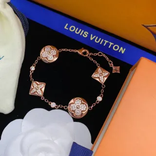 Pulsera Louis Vuitton Floral Pavé Cristal Oro Rosa