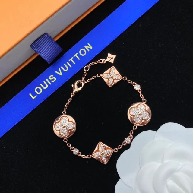 Louis Vuitton Floral Pavé Crystal Rose Gold Bracelet 2