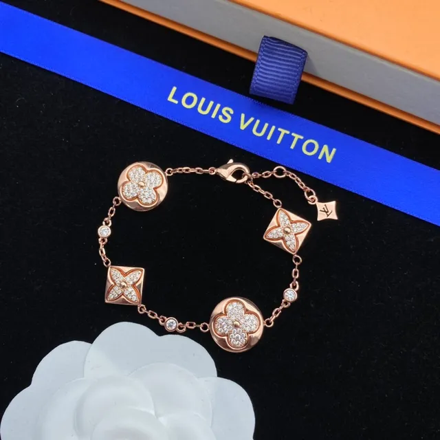 Louis Vuitton Floral Pavé Crystal Rose Gold Bracelet 4