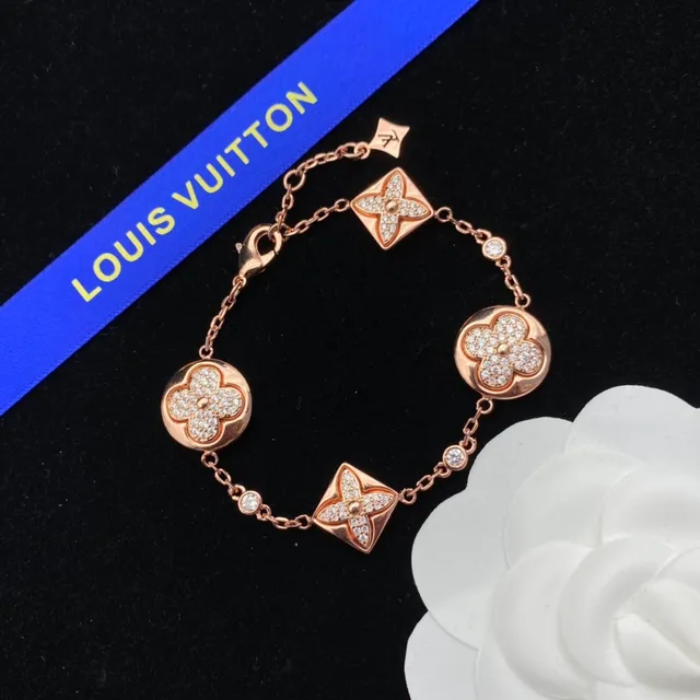 Louis Vuitton Floral Pavé Crystal Rose Gold Bracelet 5