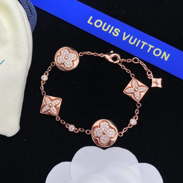 Louis Vuitton Floral Pavé Crystal Rose Gold Bracelet 6