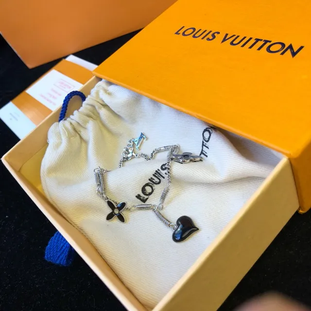 Louis Vuitton Flower and Heart Charm Silver-Tone Bracelet 2