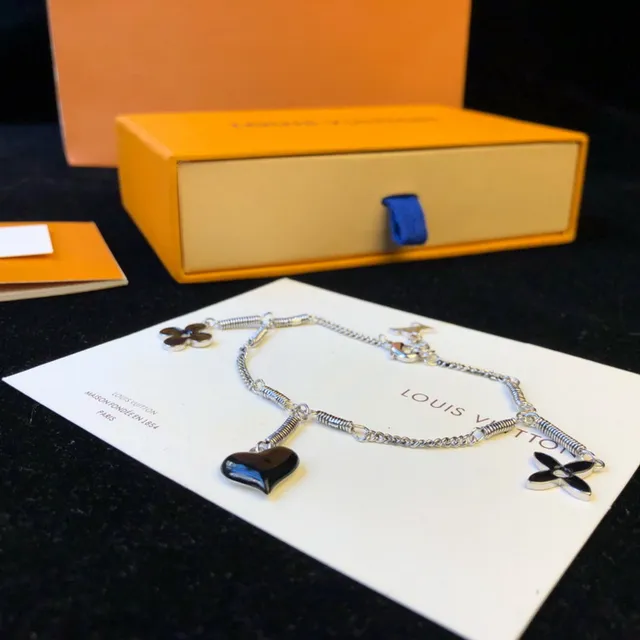 Louis Vuitton Flower and Heart Charm Silver-Tone Bracelet 3