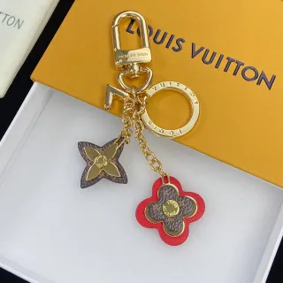 Louis Vuitton ফুল কী হোল্ডার লাল বাদামি গোল্ড-টোন হার্ডওয়্যার মোনোগ্রাম-কোটেড লেদার হ্যান্ডব্যাগ