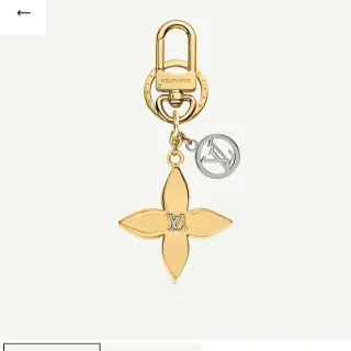 Louis Vuitton Flower Motif Gold Silver Metal Four-Petal Pendant Bracelet