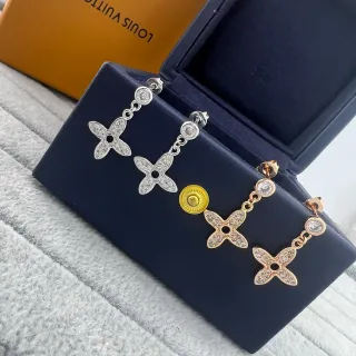 Louis Vuitton Flower Pavé Drop Earrings