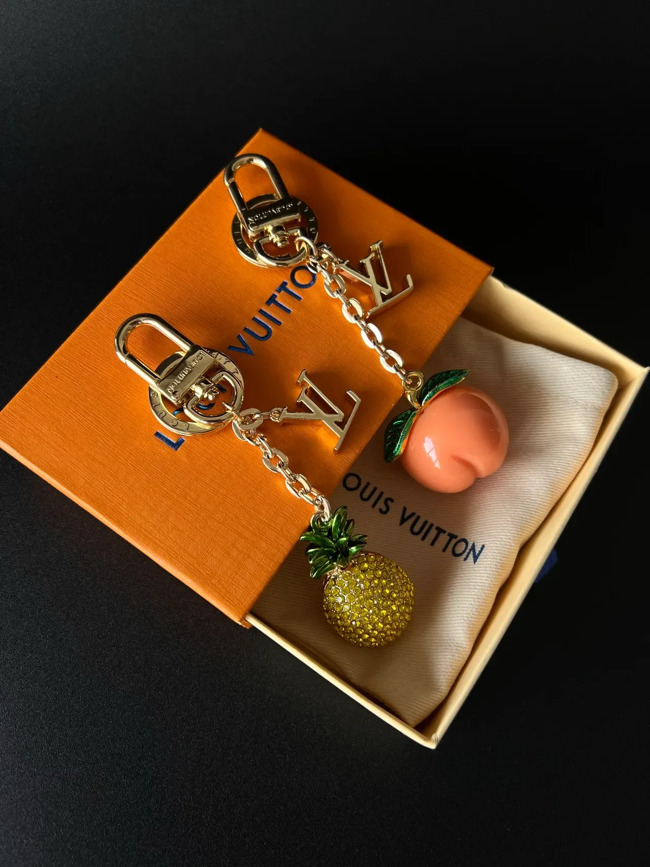 Louis Vuitton Fruit Charms Orange Yellow Enamel And Crystal Embellished Bracelet 4