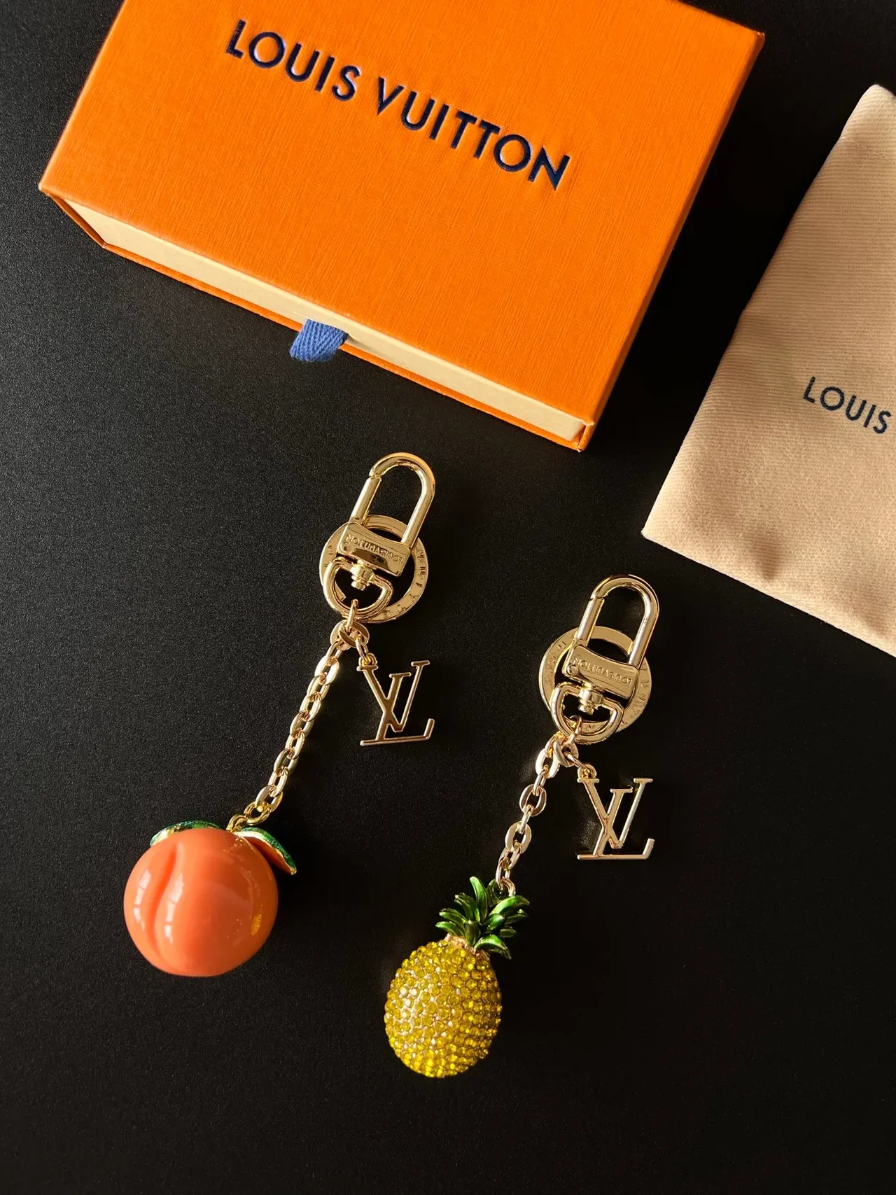 Louis Vuitton Fruit Charms Orange Yellow Enamel And Crystal Embellished Bracelet 9