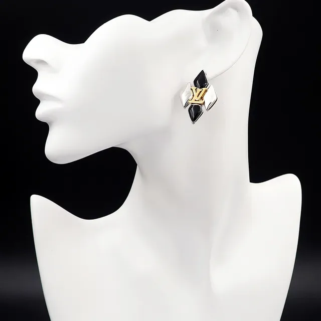 Louis Vuitton Geometric Monogram Black and Silver Earrings 3