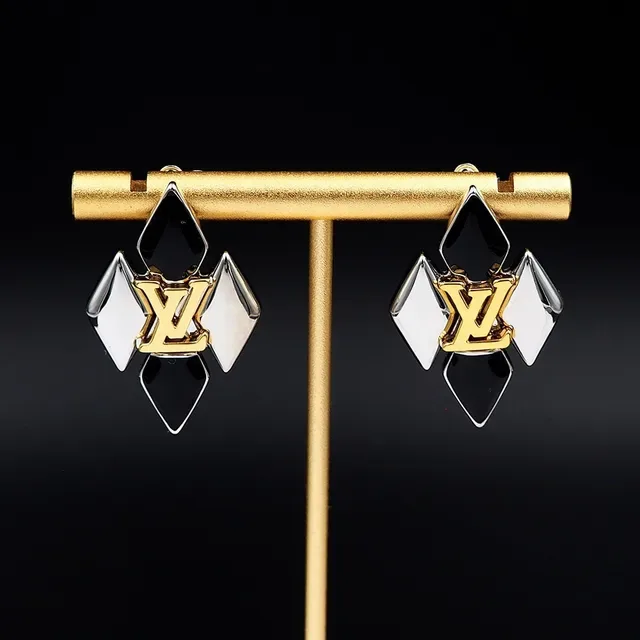 Louis Vuitton Geometric Monogram Black and Silver Earrings 5