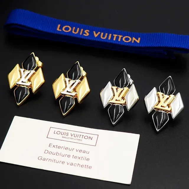 Louis Vuitton Geometric Monogram Black and Silver Earrings 6