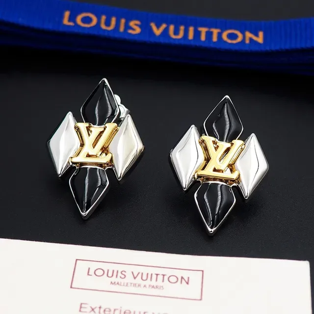 Louis Vuitton Geometric Monogram Black and Silver Earrings 7