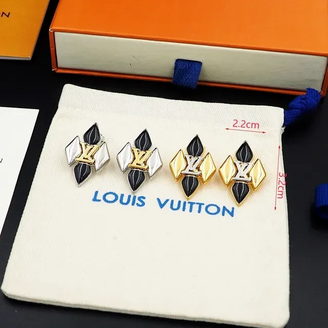Louis Vuitton Geometric Monogram Black and Silver Earrings 9
