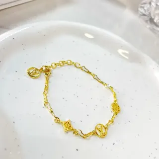 Louis Vuitton Gold Chain-Link Monogram Charms Bracelet