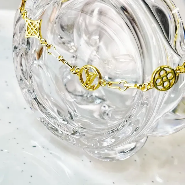 Louis Vuitton Gold Chain-Link Monogram Charms Bracelet 2