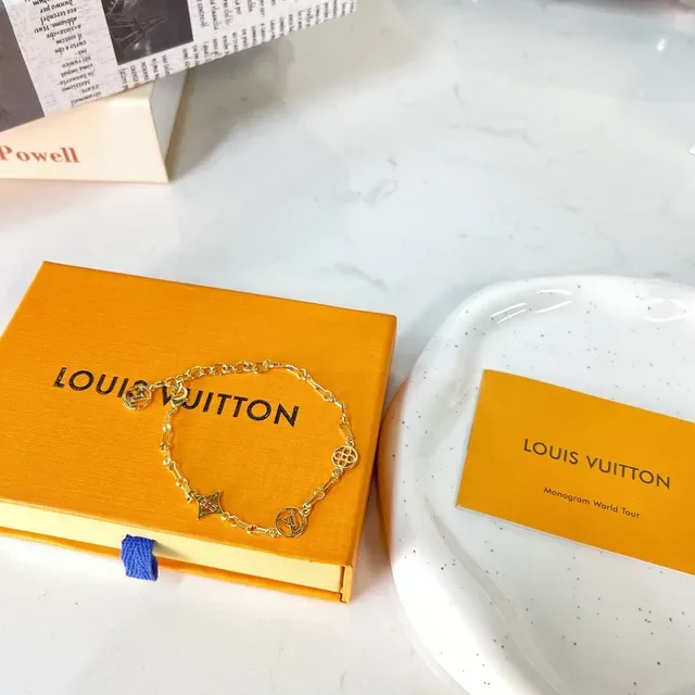 Louis Vuitton Gold Chain-Link Monogram Charms Bracelet 4