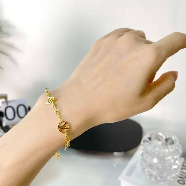 Louis Vuitton Gold Chain-Link Monogram Charms Bracelet 5
