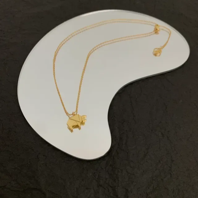 Louis Vuitton Gold Origami Animal Pendant Necklace 5