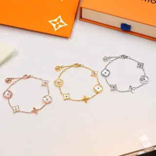Louis Vuitton Pulsera de Cadena con Encanto de Oro y Plata