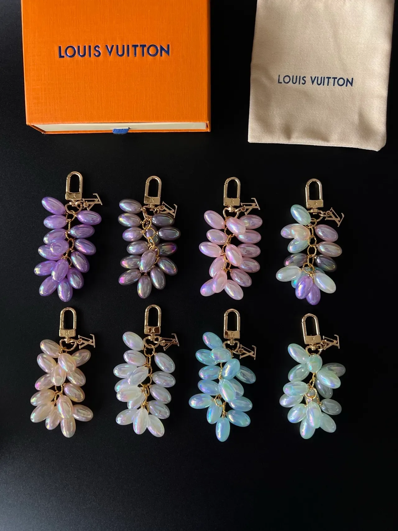 Louis Vuitton Grape Cluster Iridescent Bead Charm Bracelet 2
