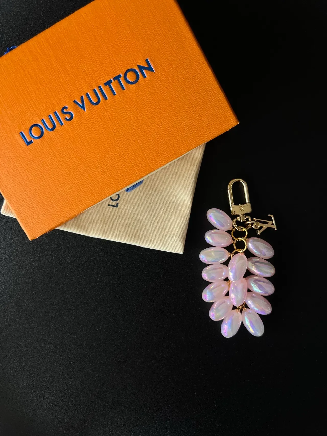 Louis Vuitton Grape Cluster Iridescent Bead Charm Bracelet 7