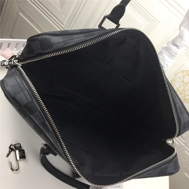 Louis Vuitton Gray Black Damier Graphite Canvas Structured Rectangular Silhouette Boston Bag 12
