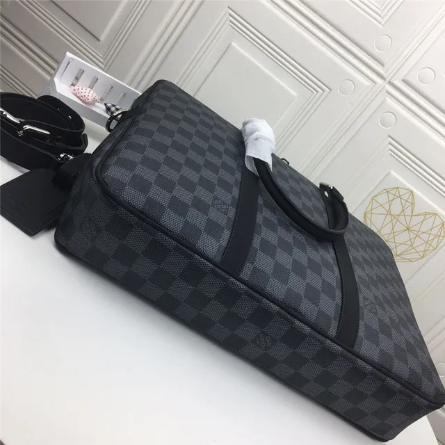 Louis Vuitton Gray Black Damier Graphite Canvas Structured Rectangular Silhouette Boston Bag 16