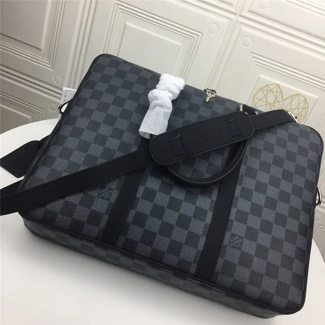 Louis Vuitton Gray Black Damier Graphite Canvas Structured Rectangular Silhouette Boston Bag 17