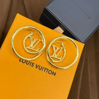 Louis Vuitton Hoop Gold Earrings