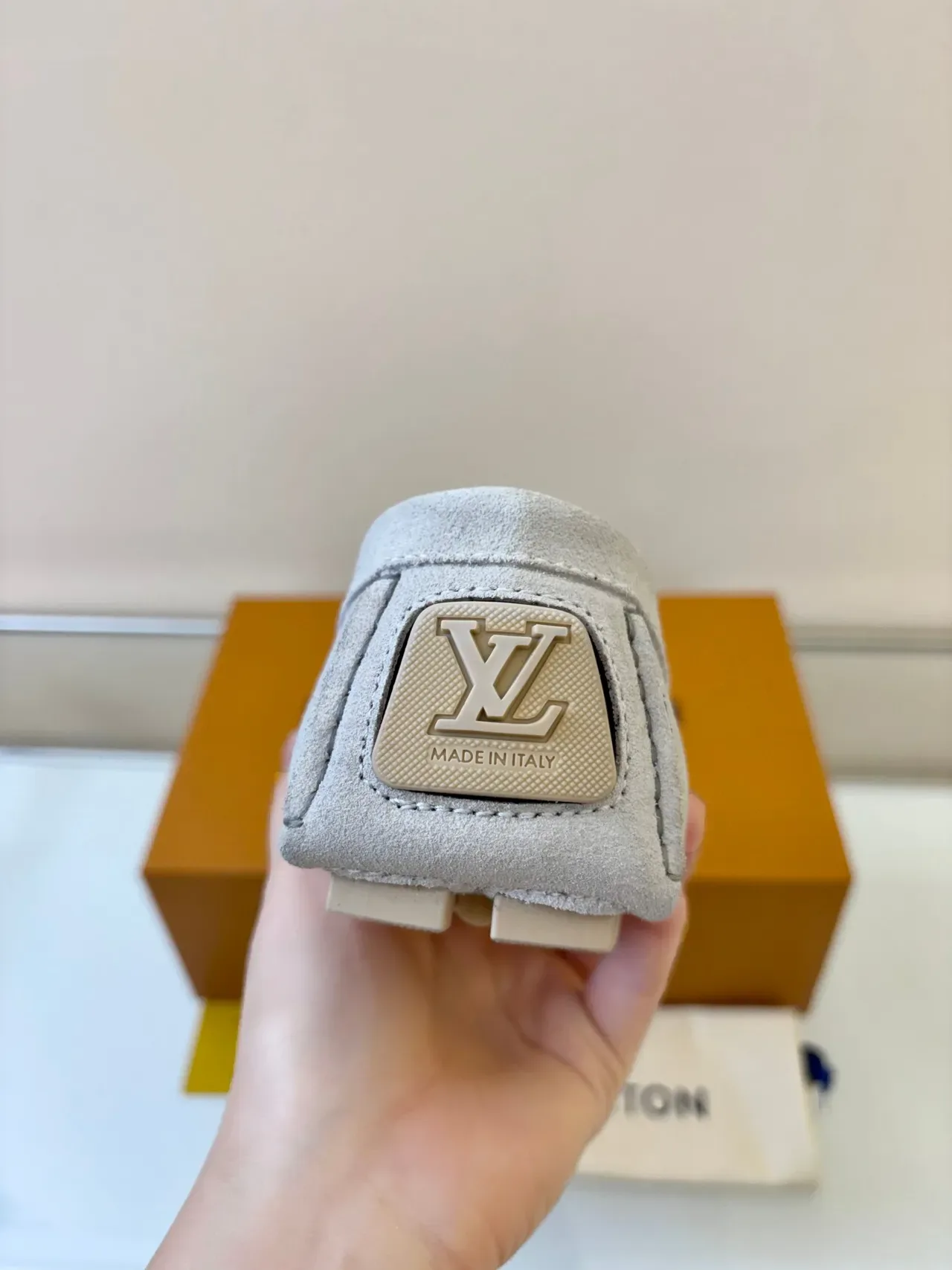 Louis Vuitton Horsebit 1955 Light Gray Suede Loafers 4
