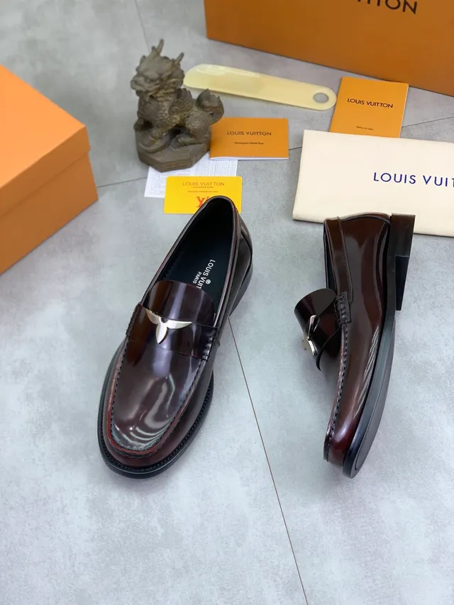 Louis Vuitton Horsebit Loafer Burgundy Patent Leather Loafers 5