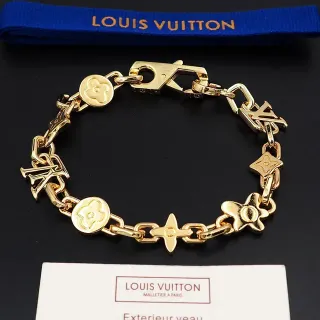 Louis Vuitton Iconic Monogram Gold Black Chain Links Bracelet