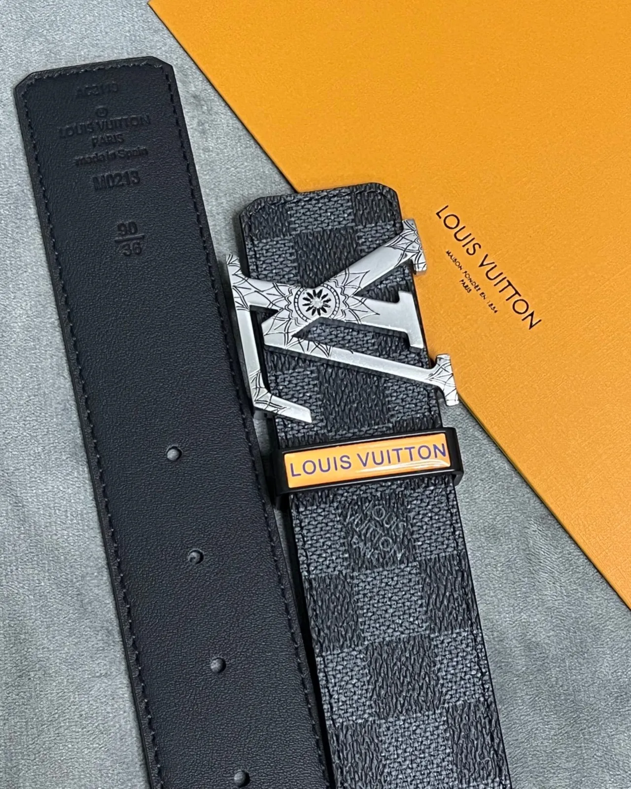 Louis Vuitton Initiales Damier Graphite Leather Belt 3