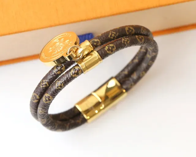 Louis Vuitton Juste un Clou Blue Monogram Leather Double-Wrap Bracelet 6