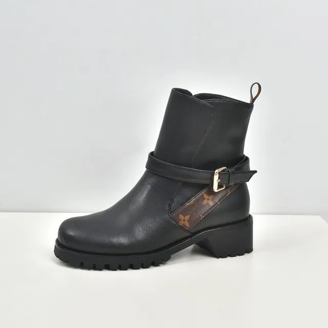 Louis Vuitton Le Cagole Black Leather Monogram Strap Ankle Boots 7