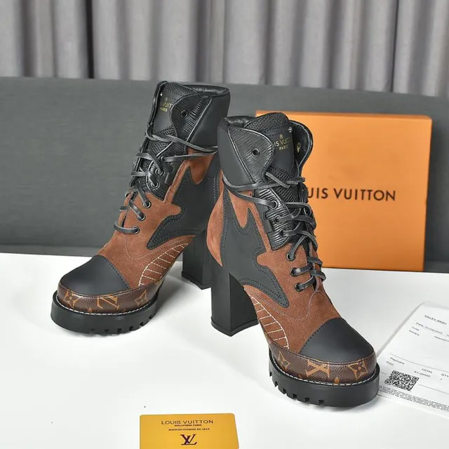 Louis Vuitton Le Cagole Brown and Black Monogram Ankle Boots 3
