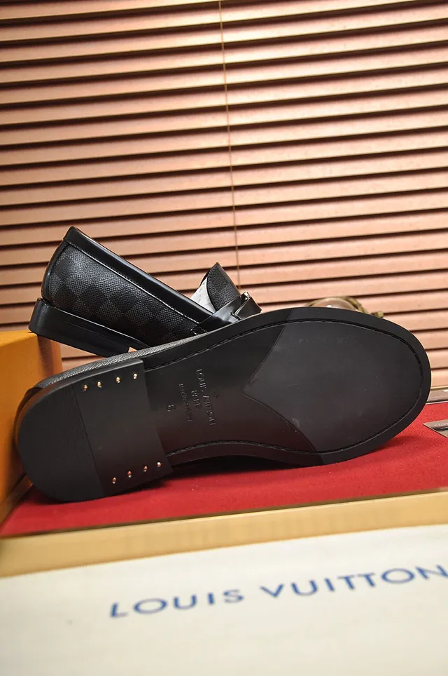 Louis Vuitton Loafer Black Gray Damier Graphite Canvas Leather Trim Loafer 5