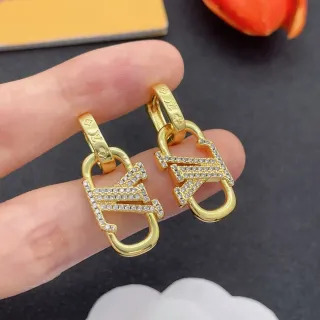 Louis Vuitton Lockme Pavé Crystal Gold-Tone Earrings