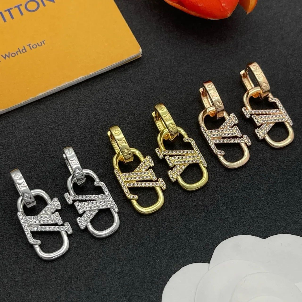 Louis Vuitton Lockme Pavé Monogram Silver-Tone Hoop Earrings 2
