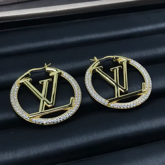 Louis Vuitton LV Circle Hoop Gold Silver Pavé Crystal Earrings 7