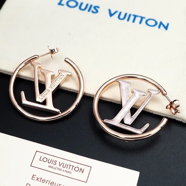 Louis Vuitton LV Circle Hoop Rose Gold Enamel Earrings 2