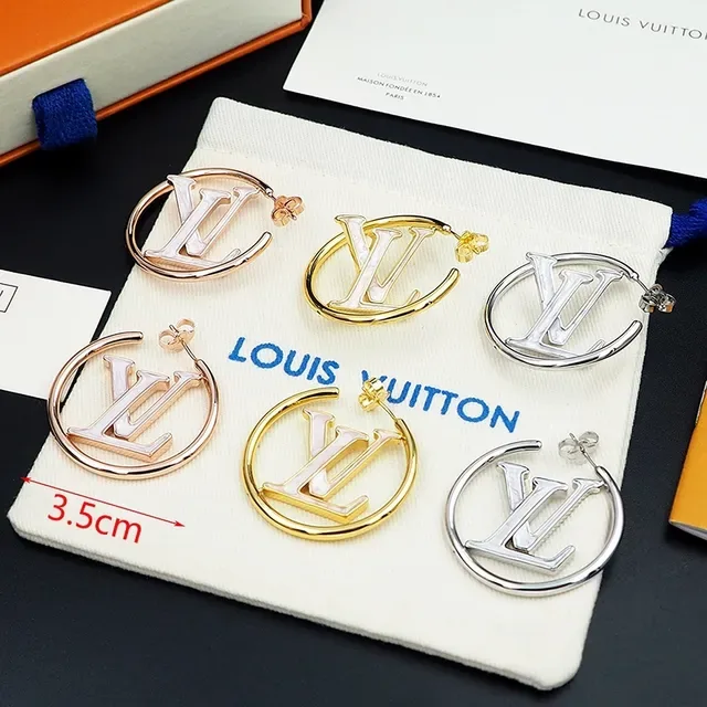Louis Vuitton LV Circle Hoop Rose Gold Enamel Earrings 3