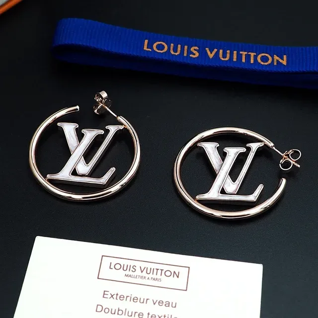 Louis Vuitton LV Circle Hoop Rose Gold Enamel Earrings 4