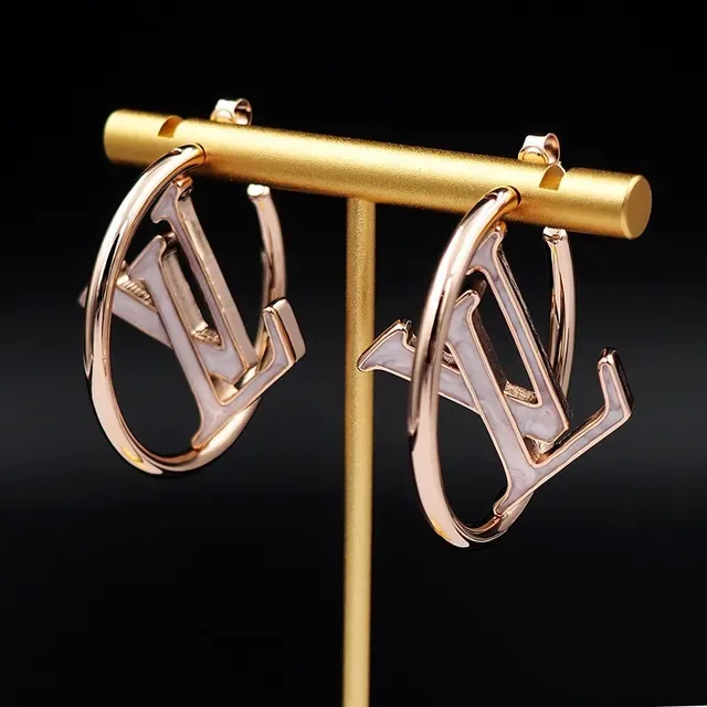 Louis Vuitton LV Circle Hoop Rose Gold Enamel Earrings 6