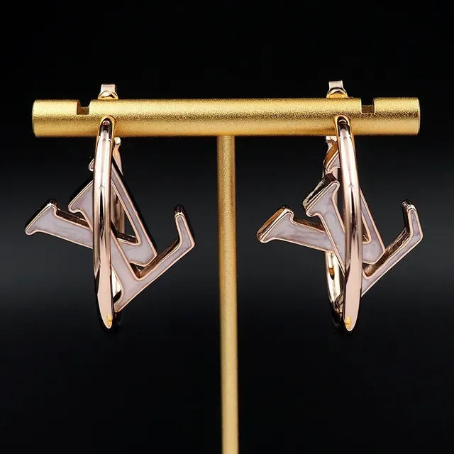 Louis Vuitton LV Circle Hoop Rose Gold Enamel Earrings 8
