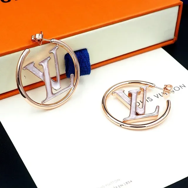 Louis Vuitton LV Circle Hoop Rose Gold Enamel Earrings 9